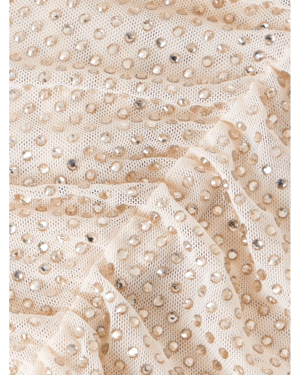 Self-Portrait White Pleated Crystal-Embellished Top
