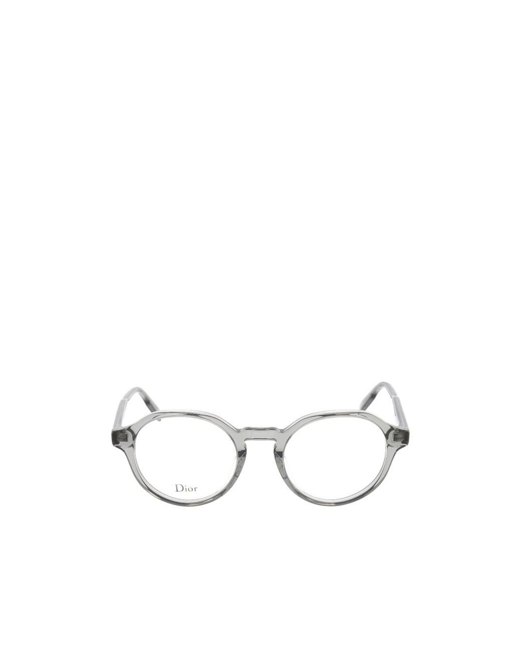 Dior White Eyewear Round Frame Glasses for men