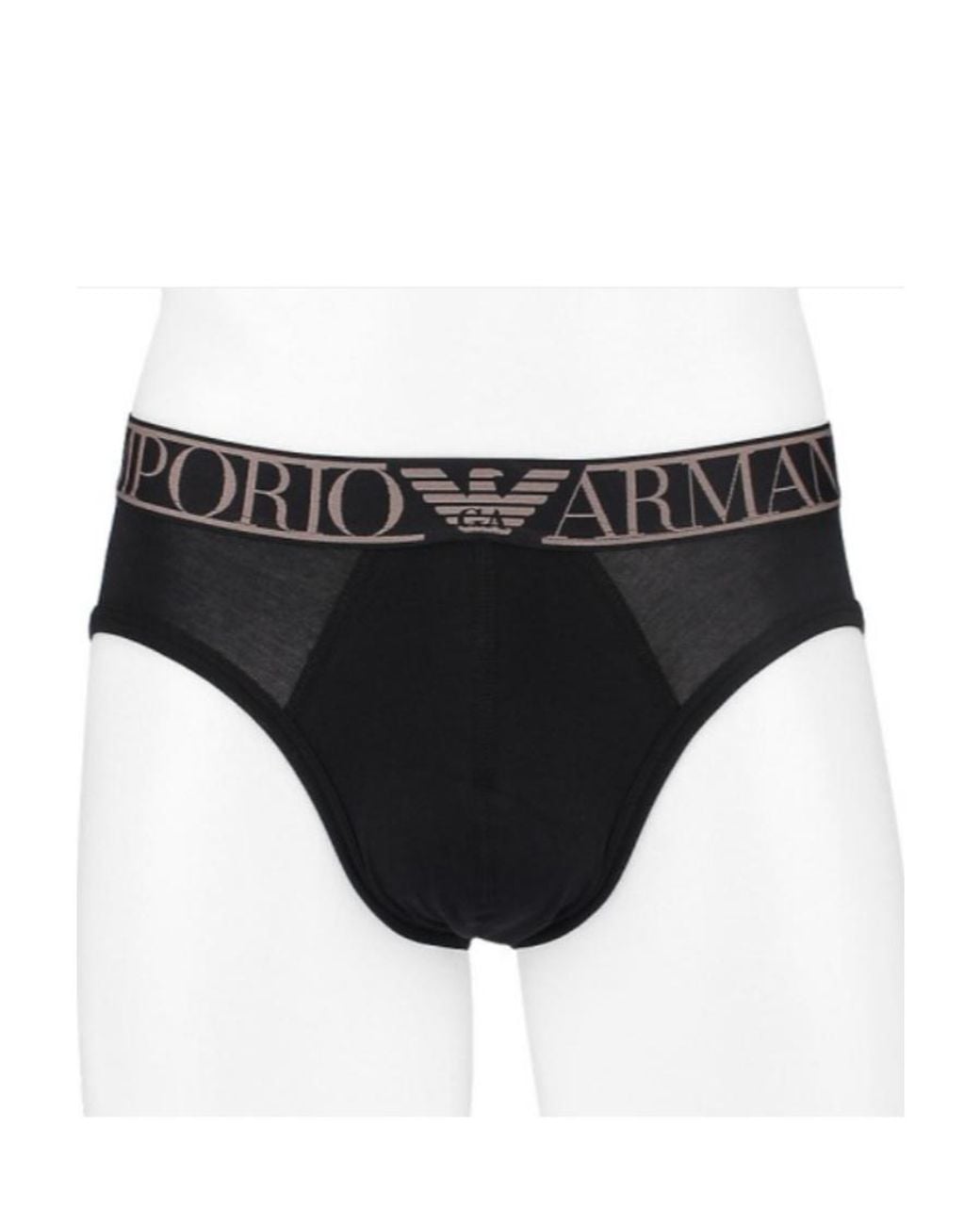 Emporio Armani Black Logo Triangle Briefs for men