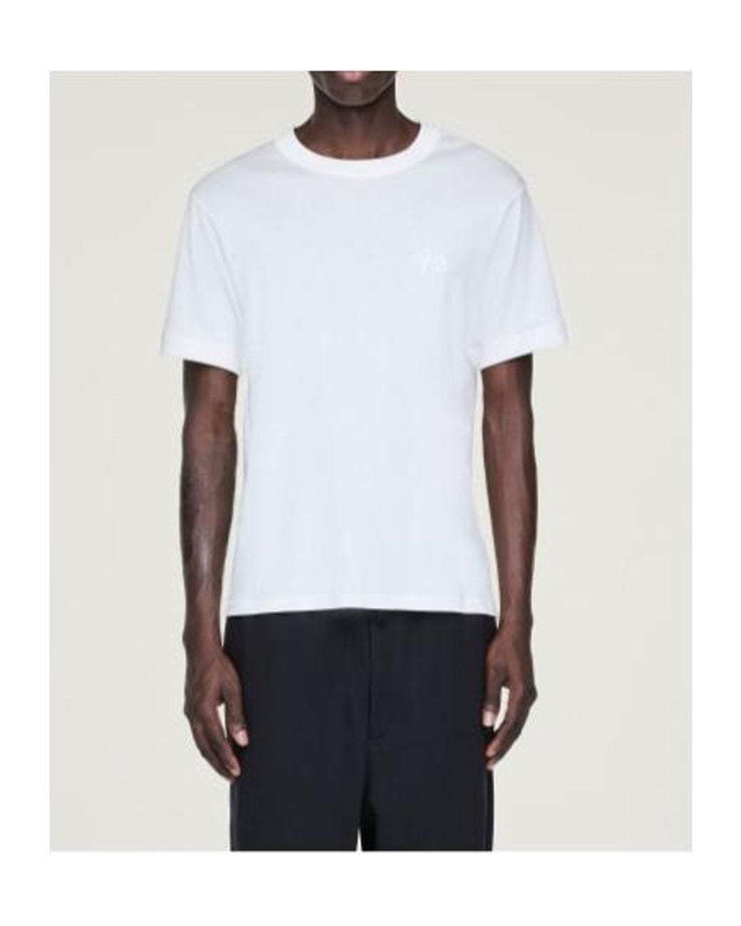 Y-3 White Slim Short Sleeved T-Shirt for men