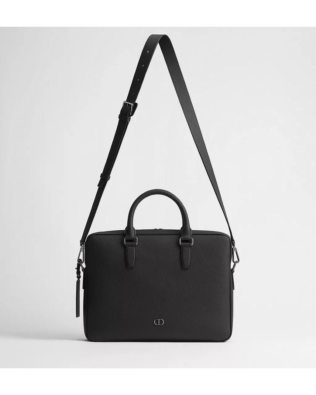 Dior Black Cd Icon Zipped Briefcase for men