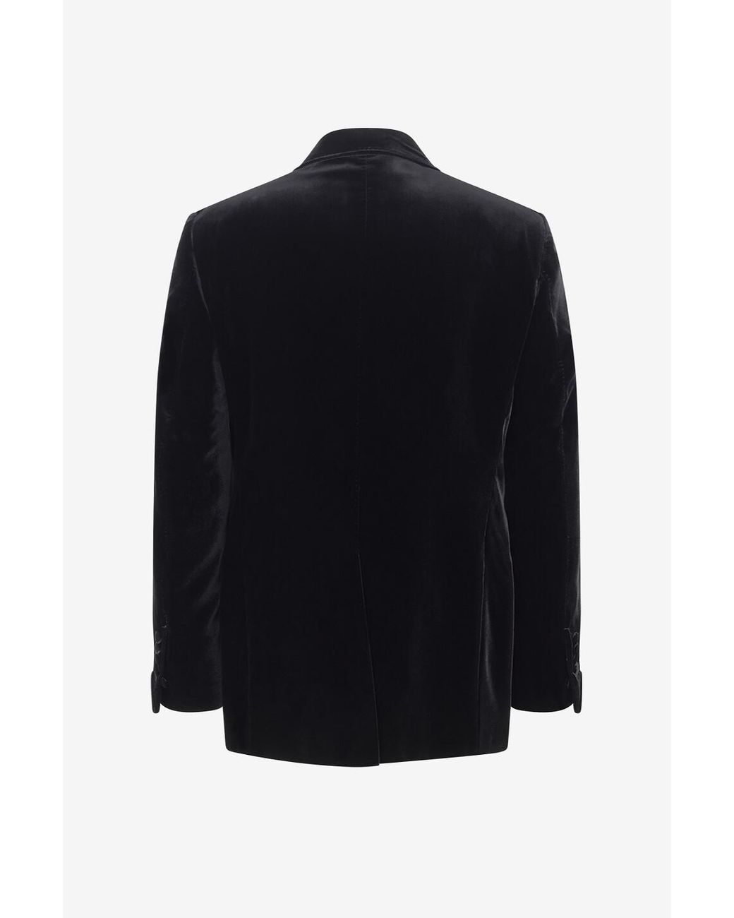 Tom Ford Blue Single-Breasted Velvet Blazer for men