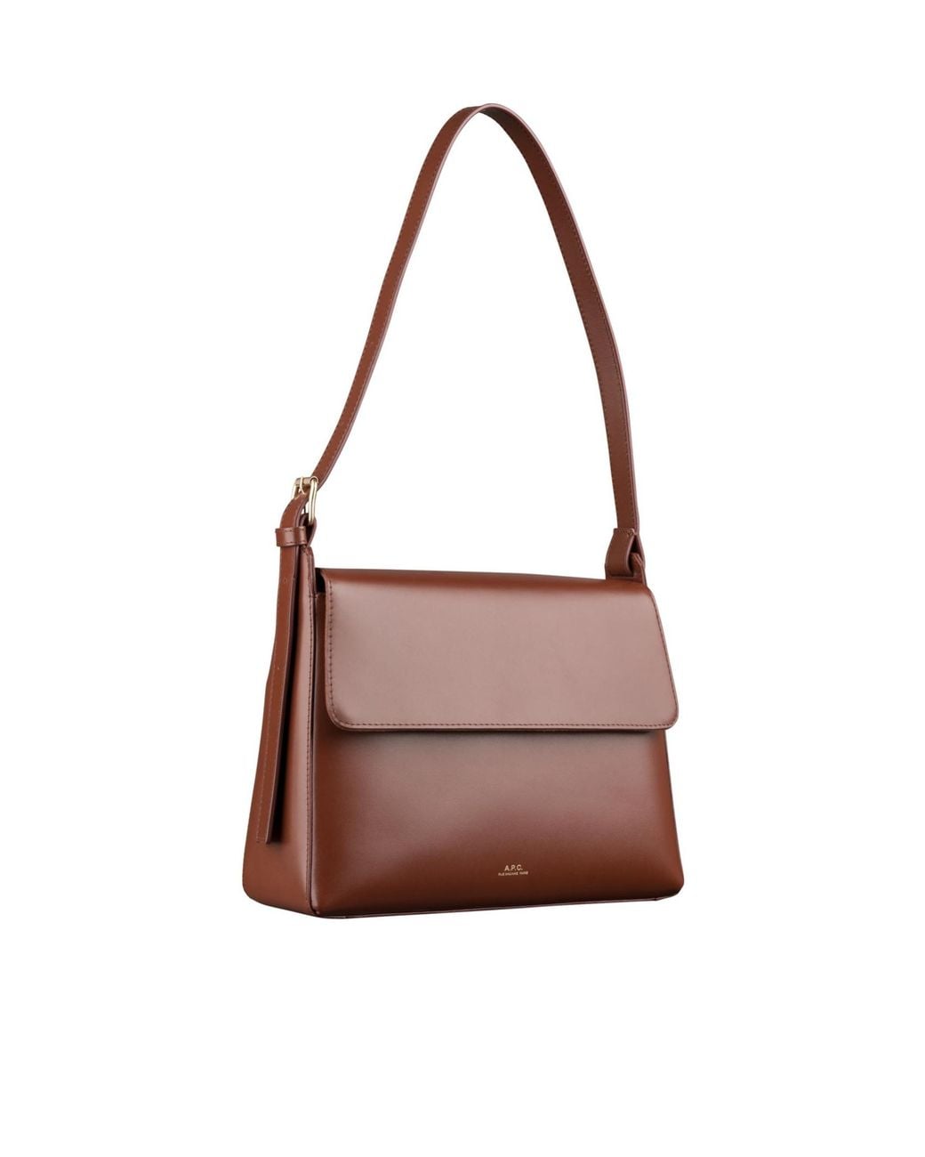 A.P.C. Brown Virginie Logo Printed Shoulder Bag