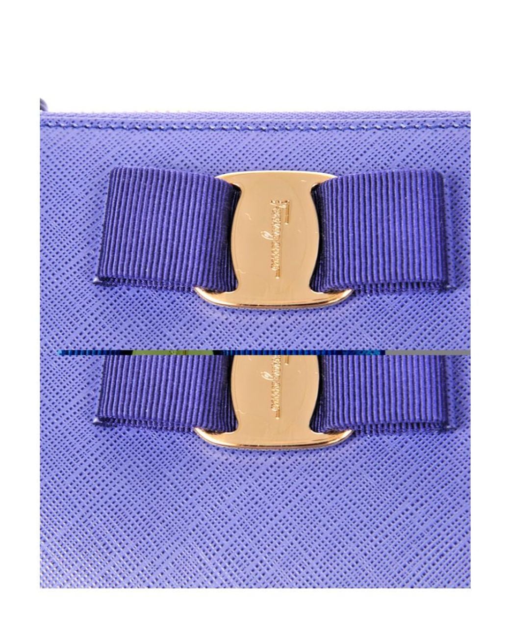 Ferragamo Purple Bow Details Logo Wallet