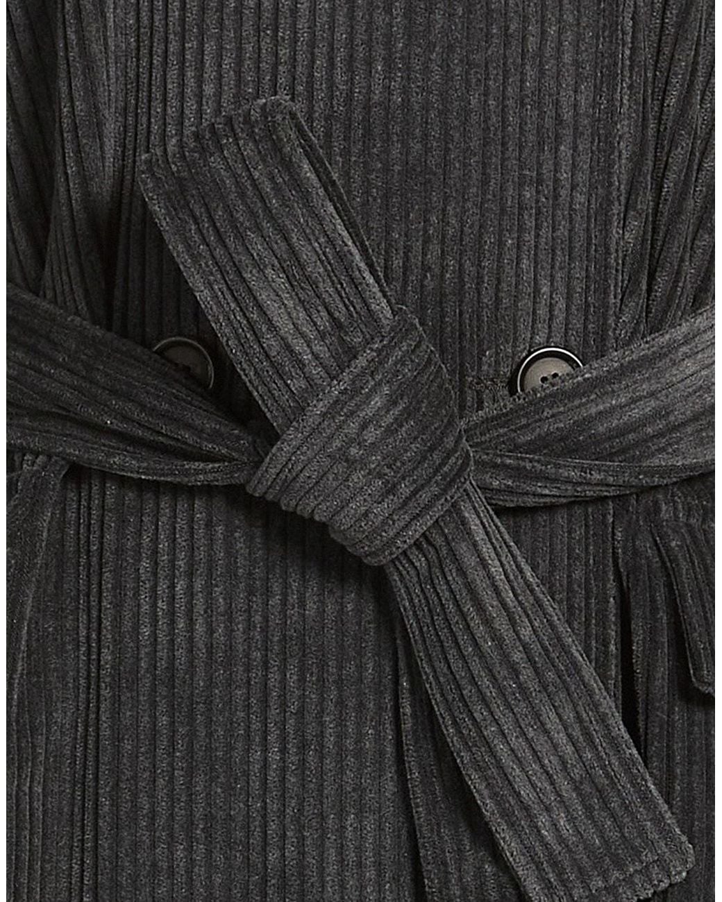 Brunello Cucinelli Black Corduroy Trench Coat