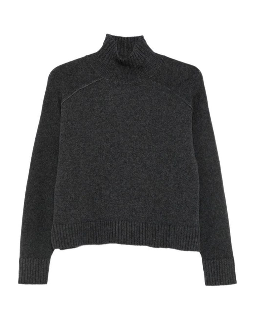 Antonelli Black Ribbed Knit Sweater