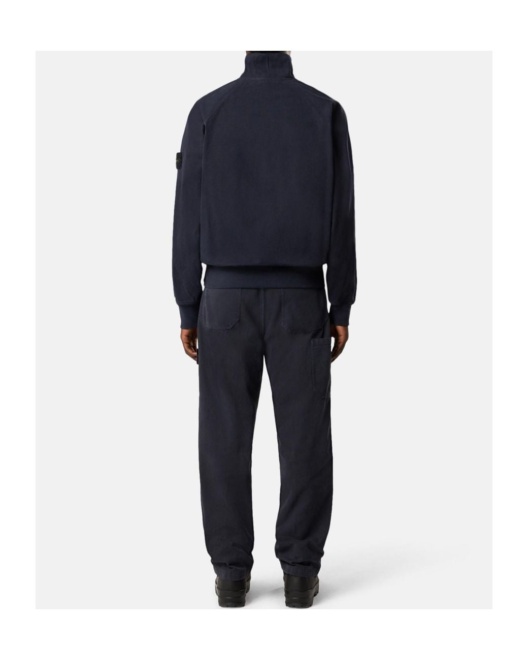 Stone Island Blue Oversized-Fit Track Jacket With Zip Pockets for men