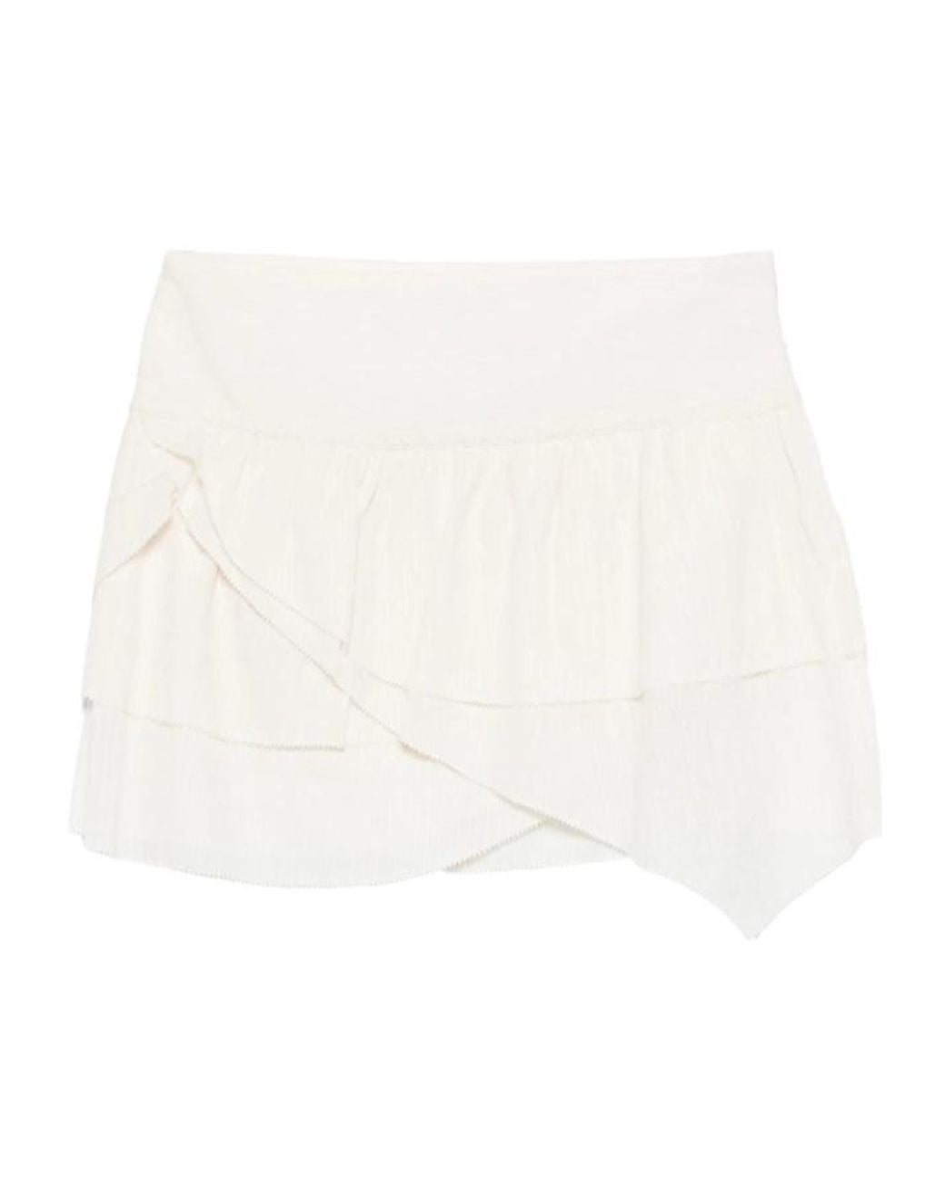 Isabel Marant White Isabel Marant Étoile Wide Waistband Asymmetric Mini Skirt