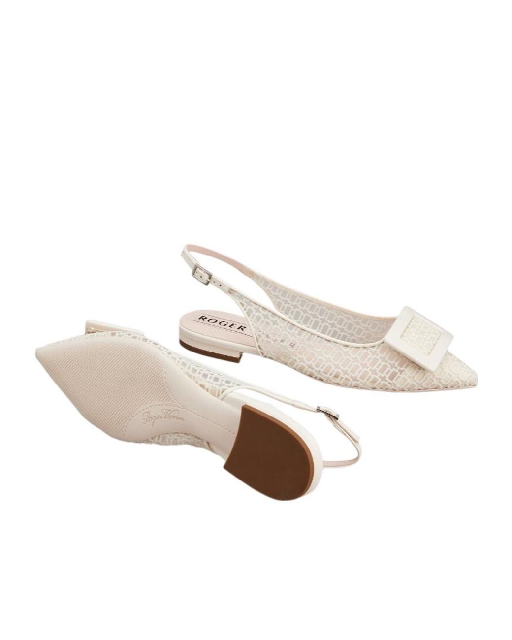 Roger Vivier Natural Pointed-Toe Ballet Flats