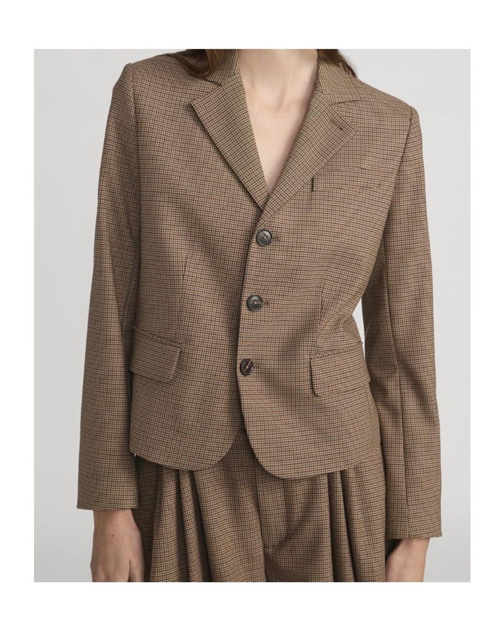 FRAME Brown The Plaid Smart Blazer