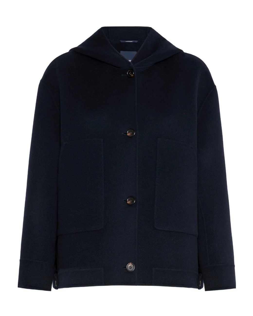 Max Mara Blue 'S Smmlusso Hooded Coat