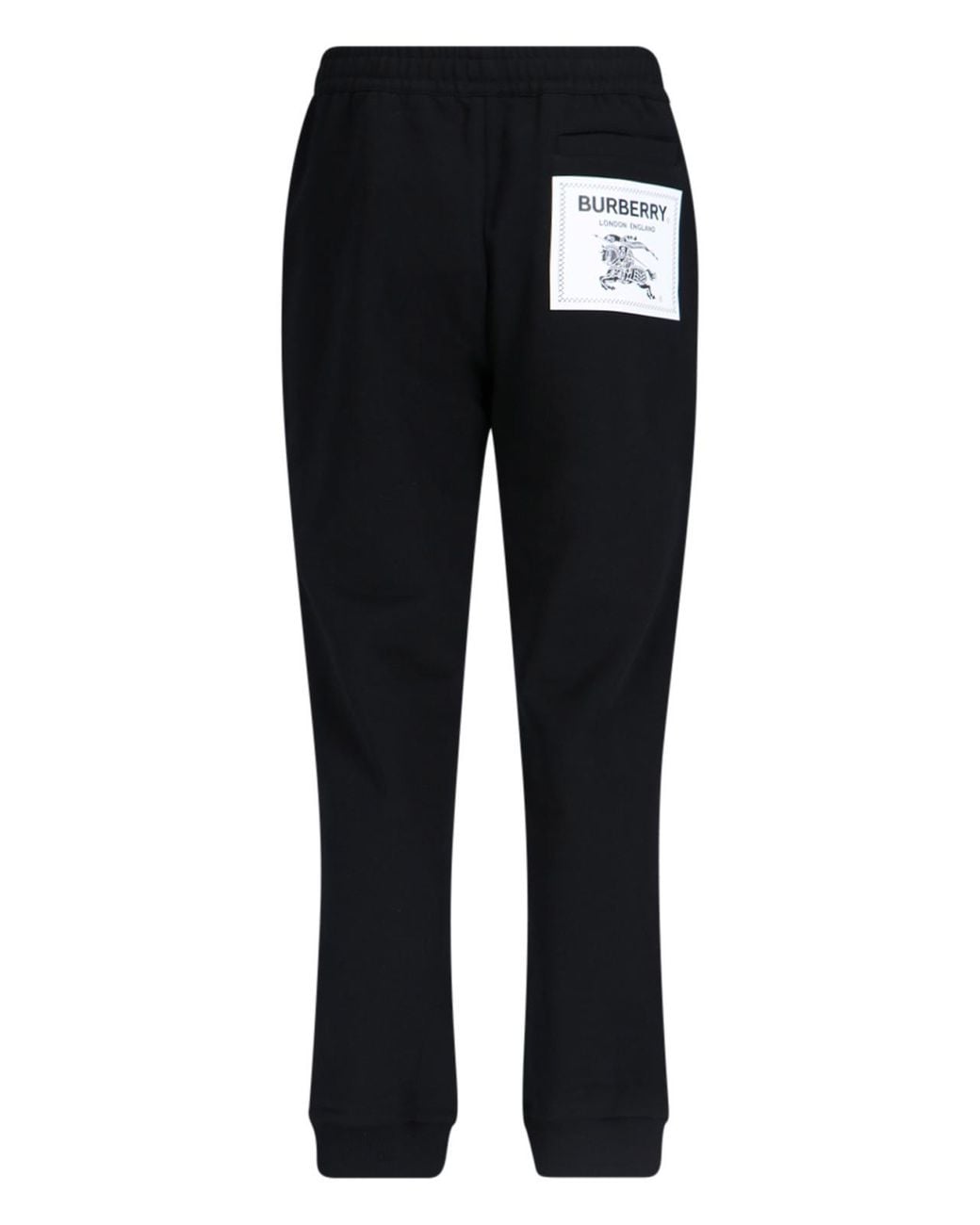 Burberry Black Equestrian Knight Patch Jogging Pants for men
