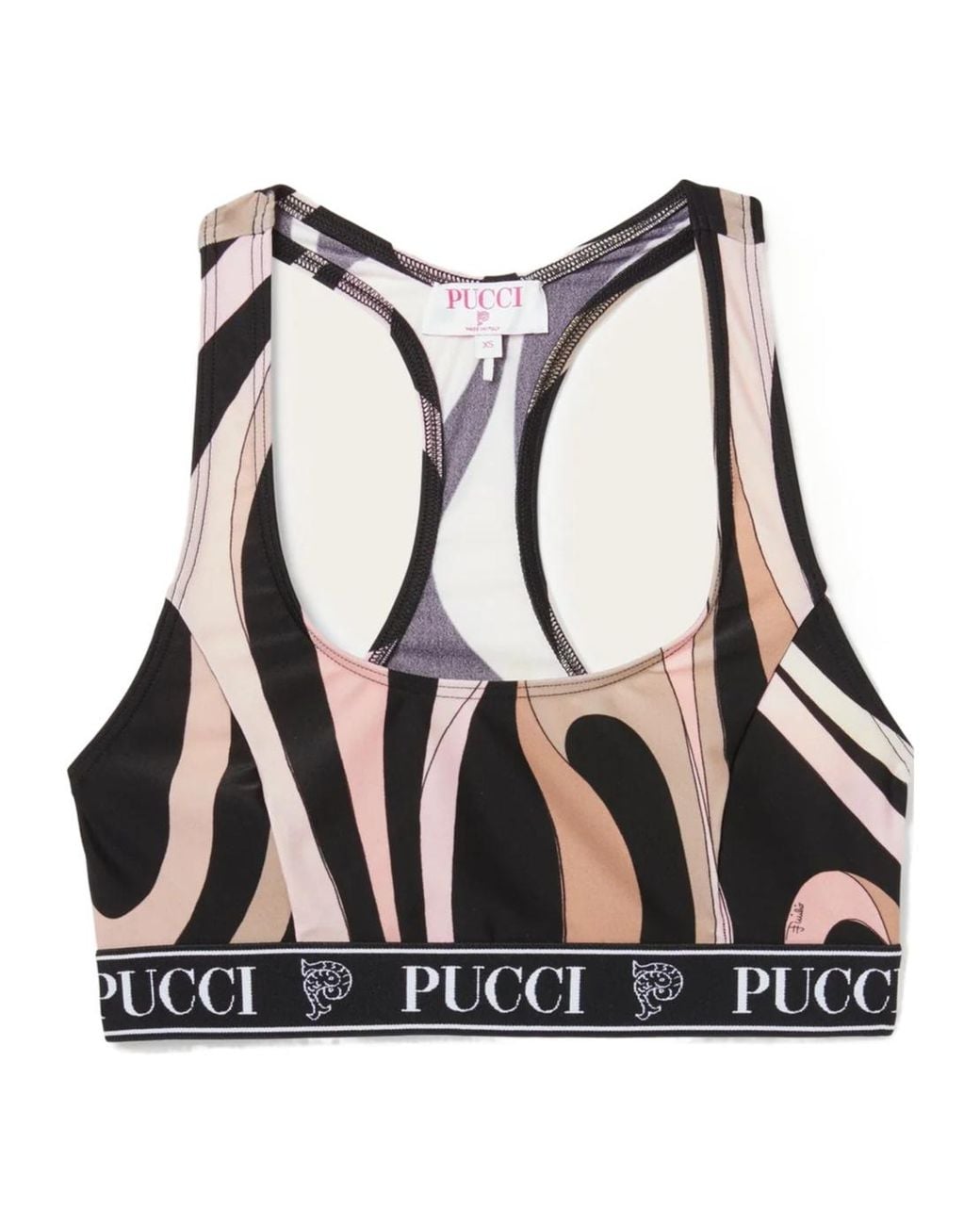 Emilio Pucci Black Pucci Racerback Bralette Top