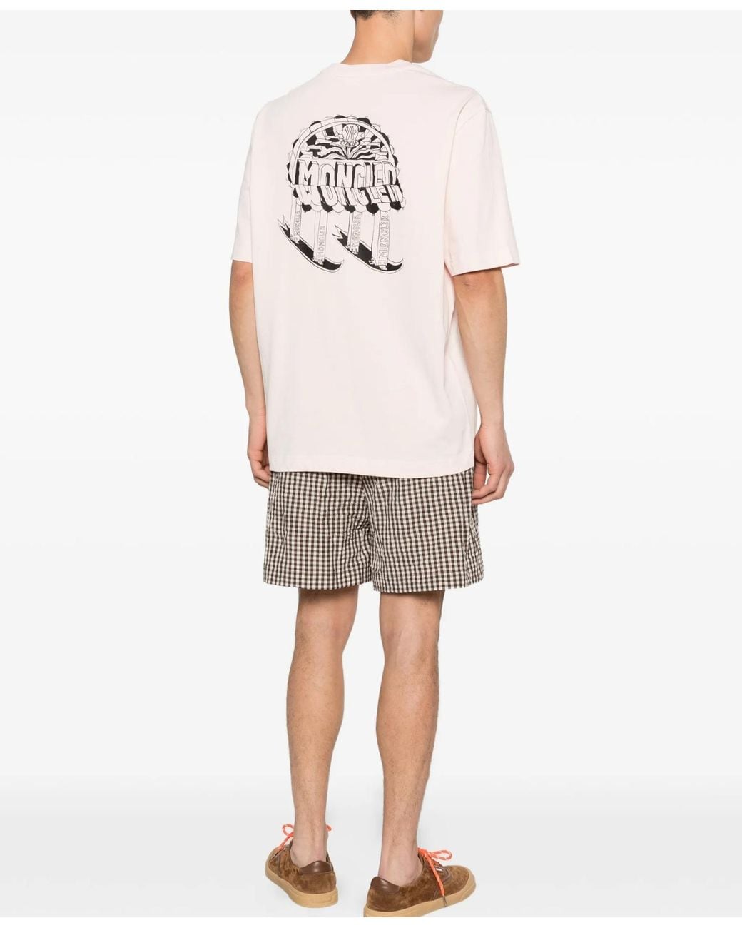 Moncler Pink Logo T-Shirt for men