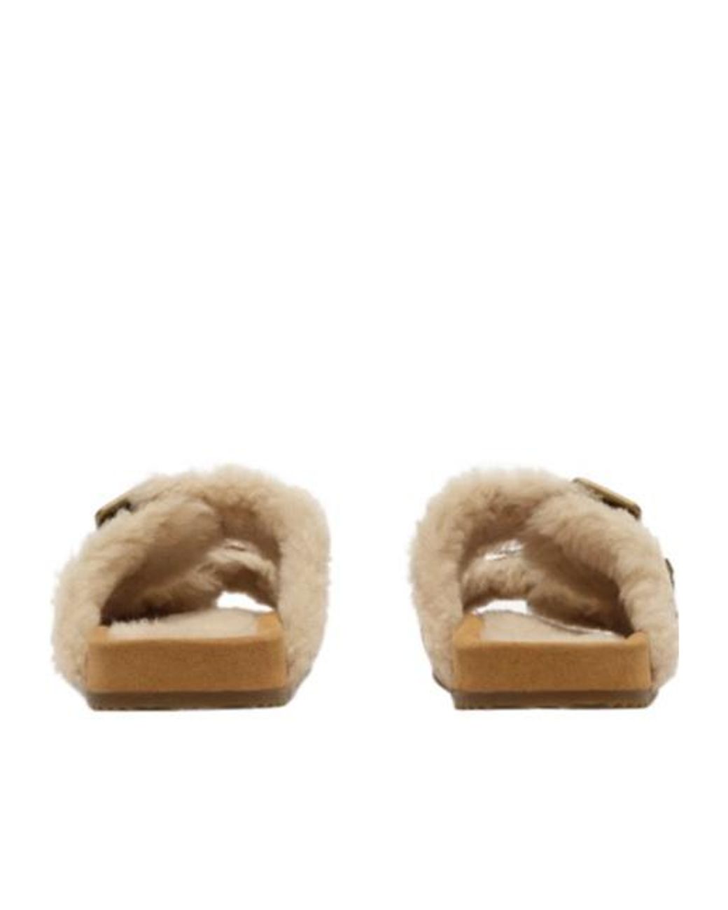Burberry Brown Check Shearling Urchin Sandals