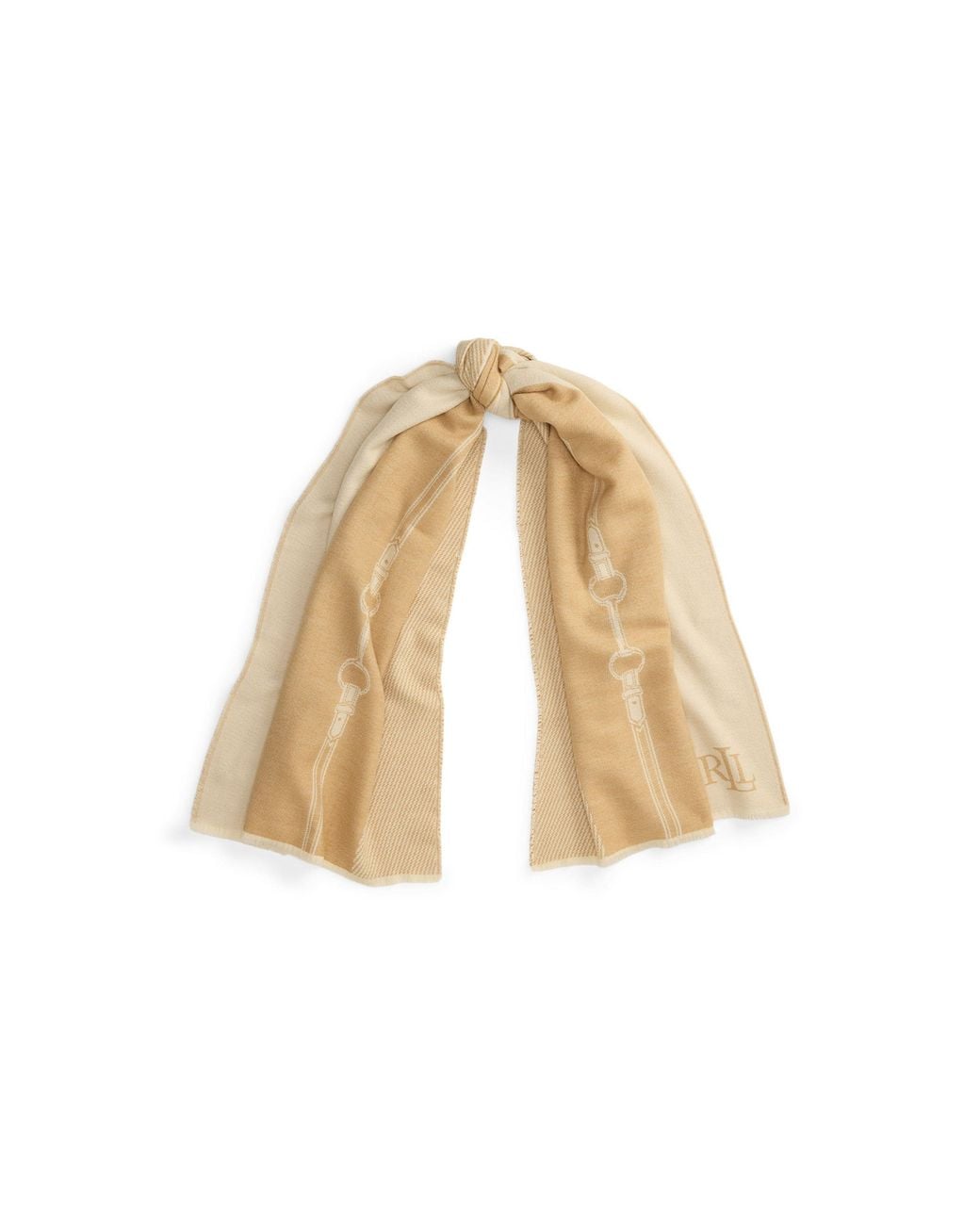 Ralph Lauren White Vertical Stripe Jacquard Long Scarf