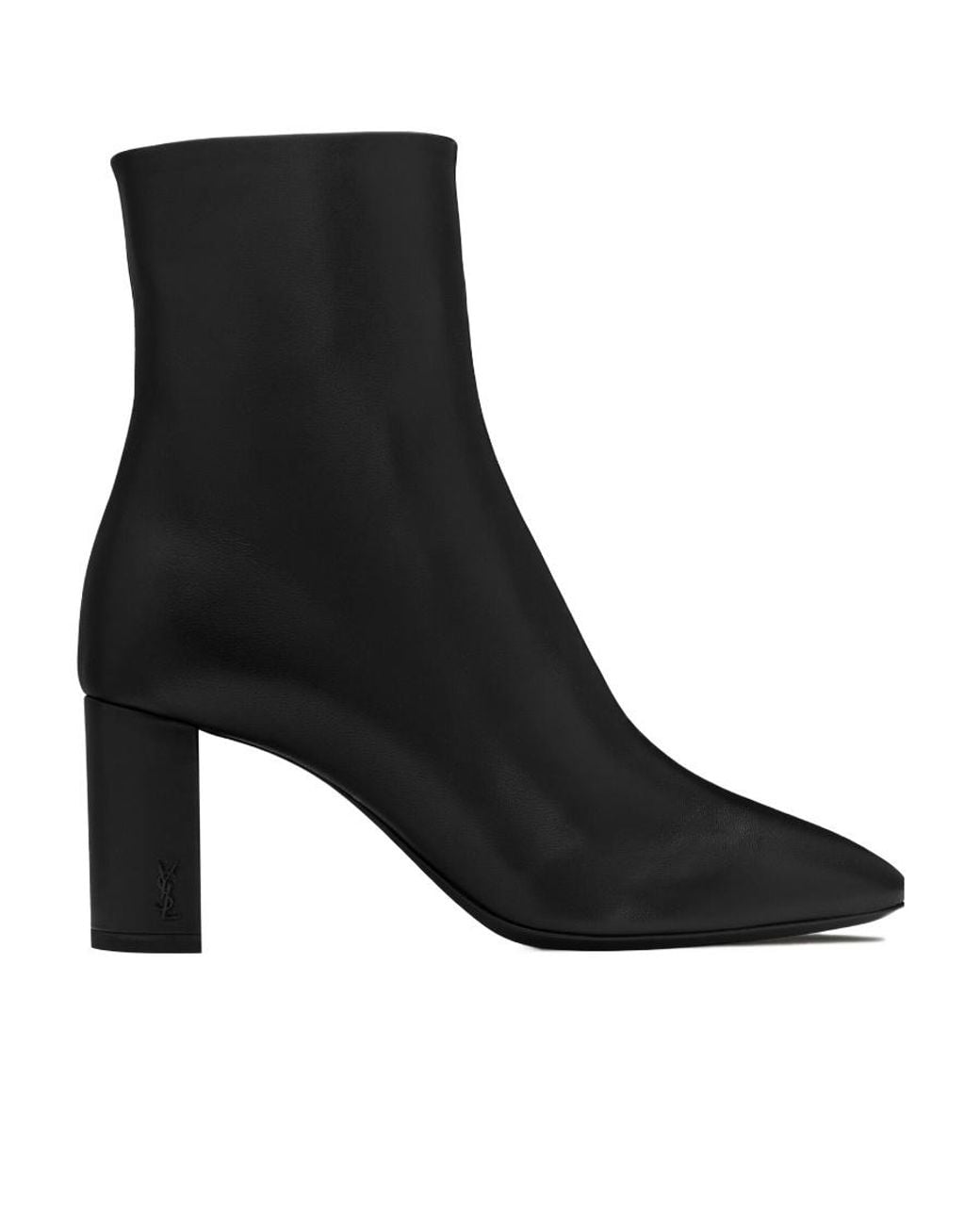 Saint Laurent Black Lou Almond Toe Ankle Boots