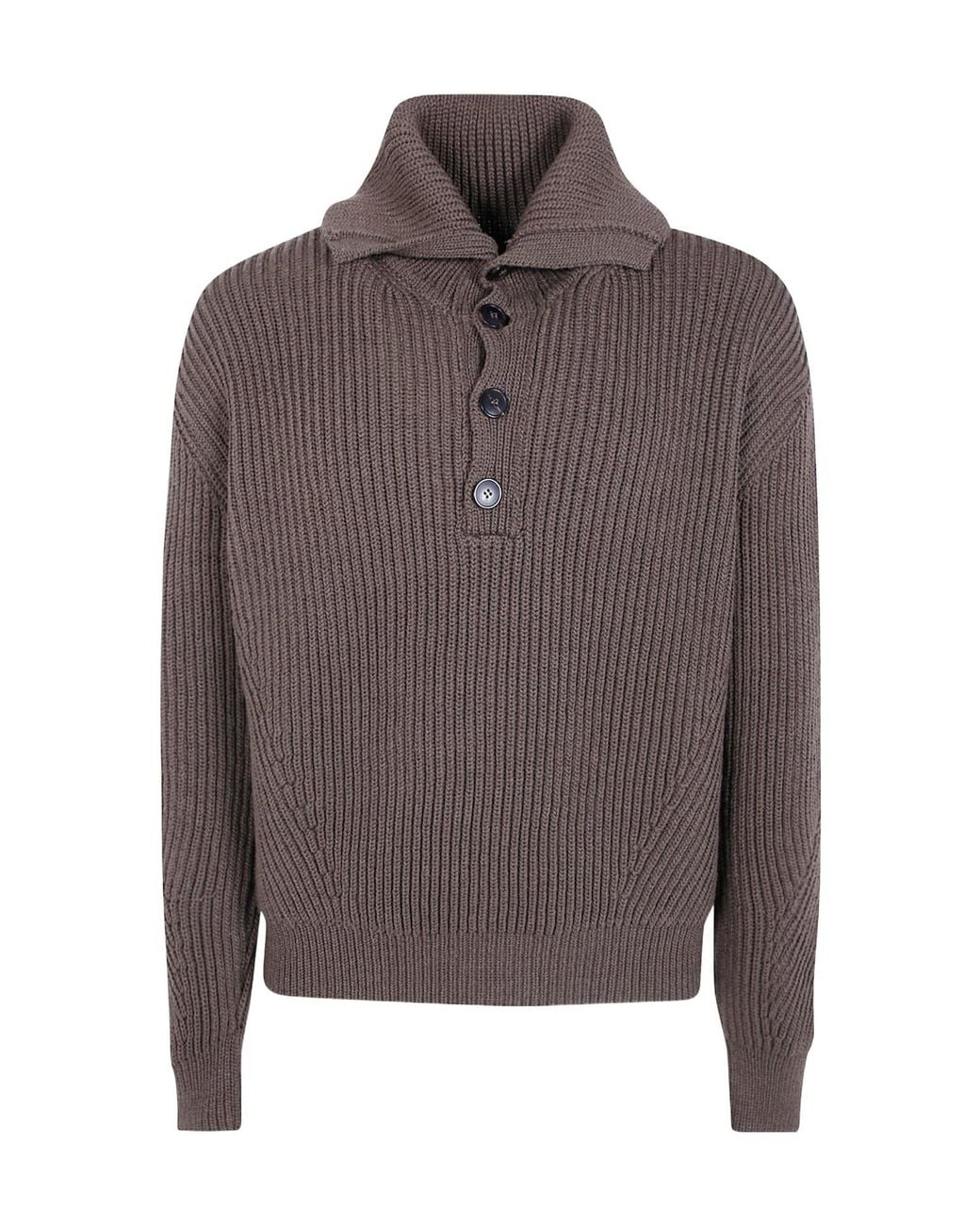 Dries Van Noten Brown 'Mallawi' Long-Sleeved Knit Sweater for men