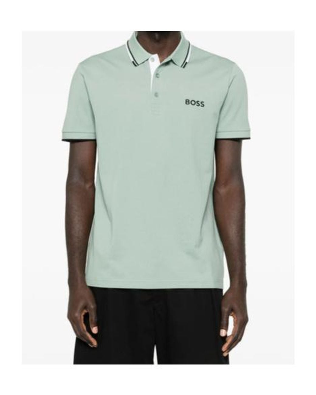 Boss Green Striped-Trim Polo Shirt for men