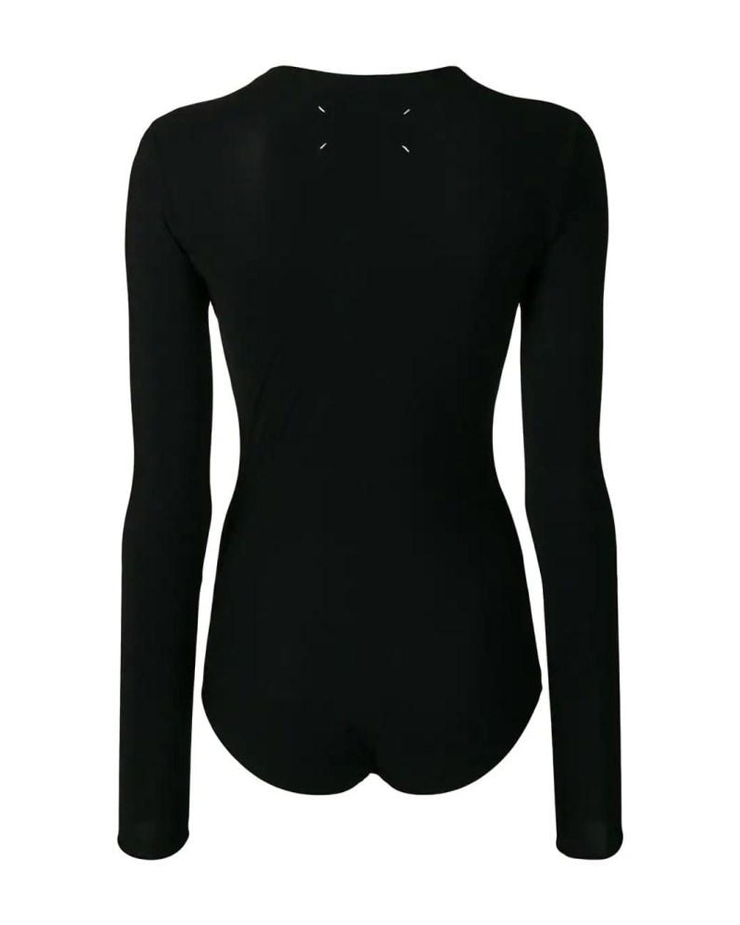 Maison Margiela Black Long-Sleeved Jersey Bodysuit