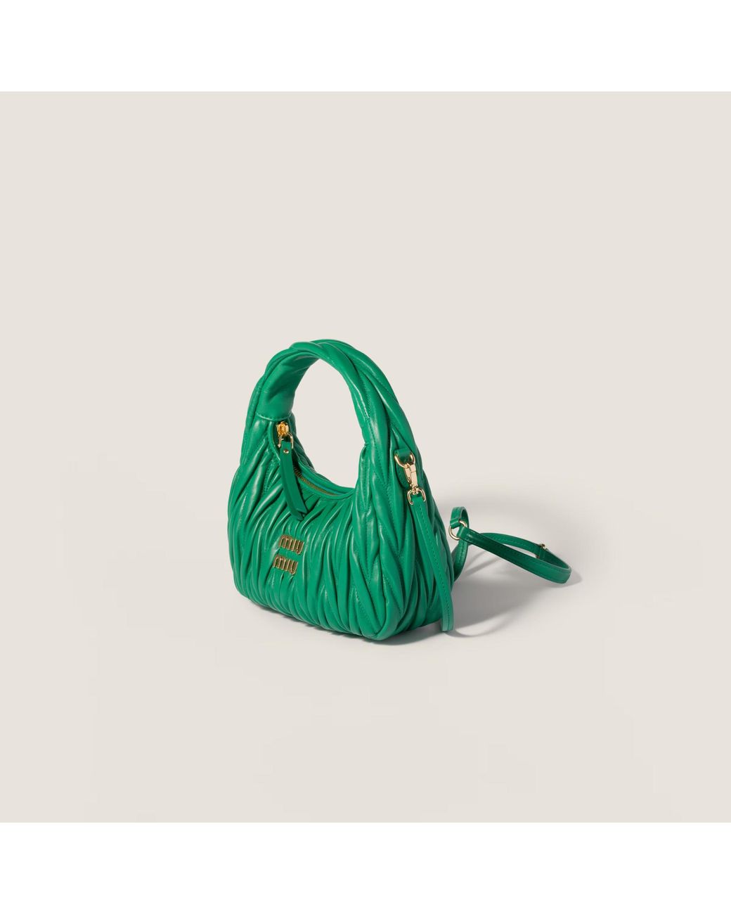 Miu Miu Blue Wander Matelassé Shoulder Bag