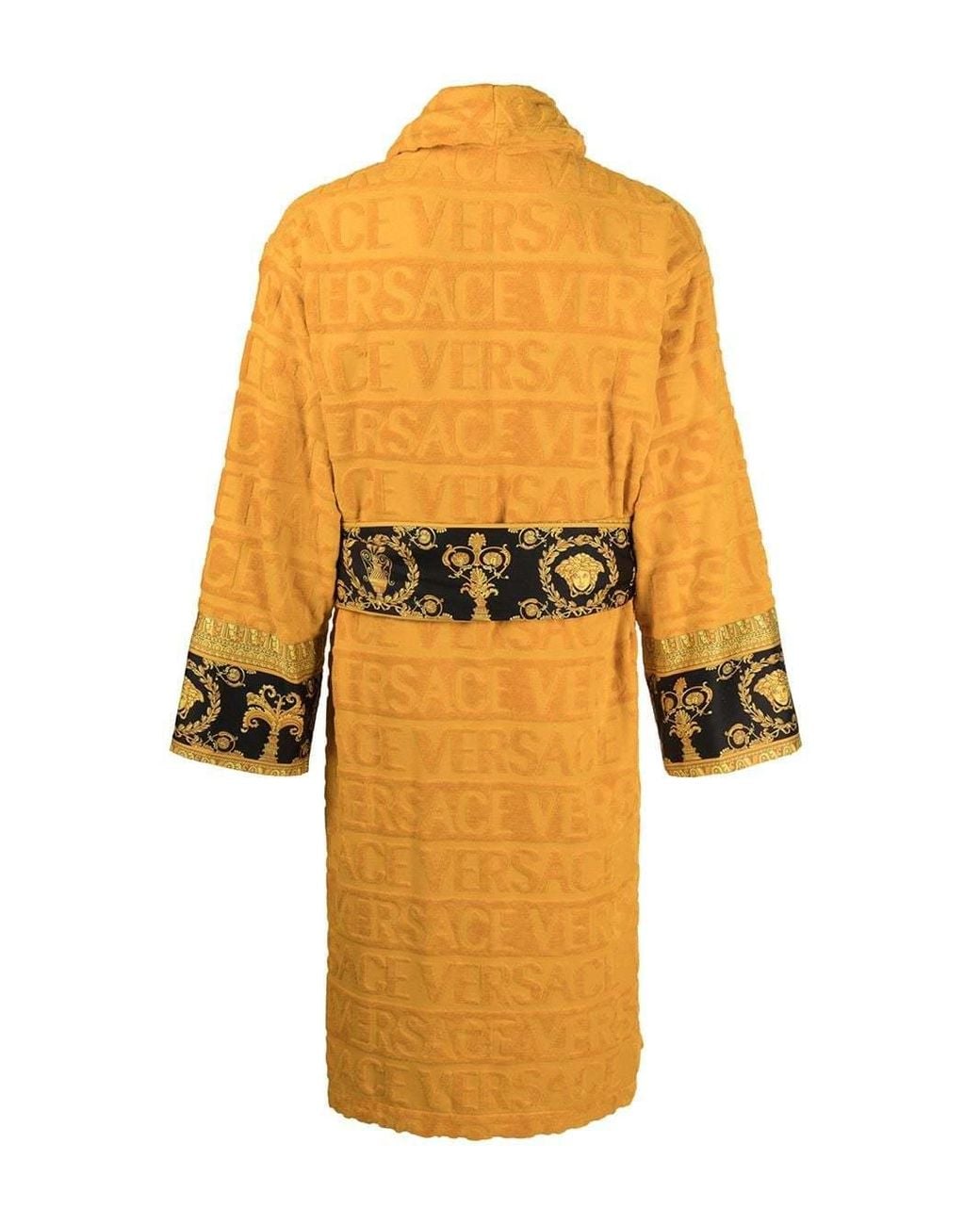 Versace Yellow I Love Baroque Belted Bathrobe for men