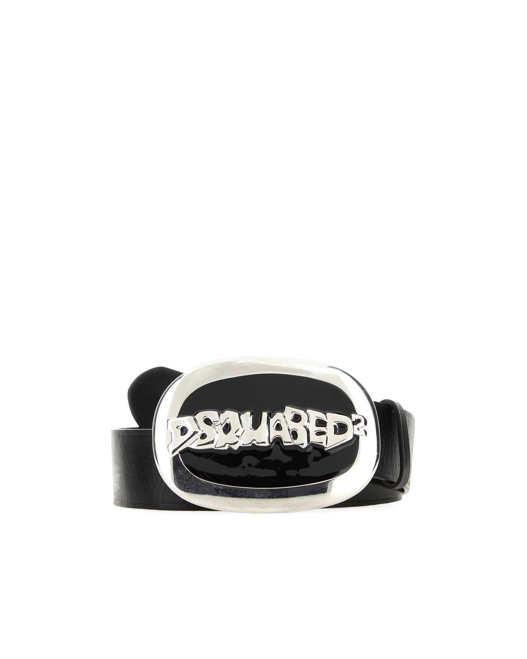 DSquared² Black Logo Plaque Buckle Belt