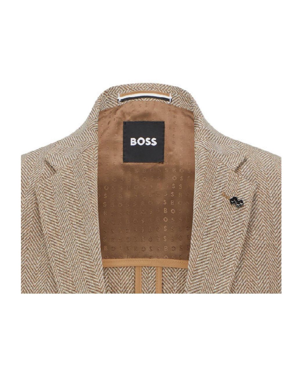 Boss Brown Single-Breasted Blazer for men