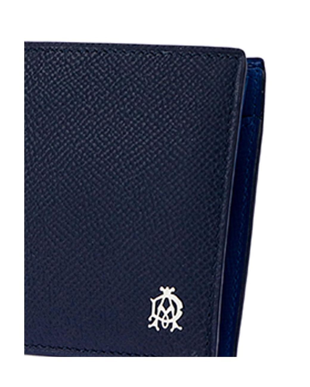 Dunhill Blue Logo Double Fold Wallet for men