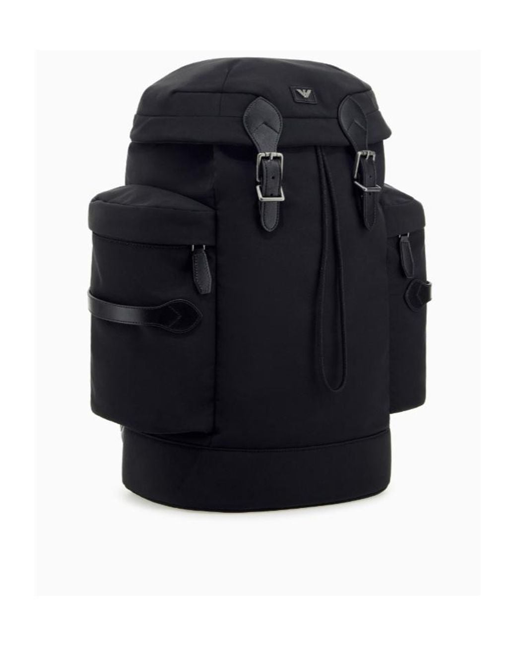Emporio Armani Blue Logo Appliqué Flap Backpack for men