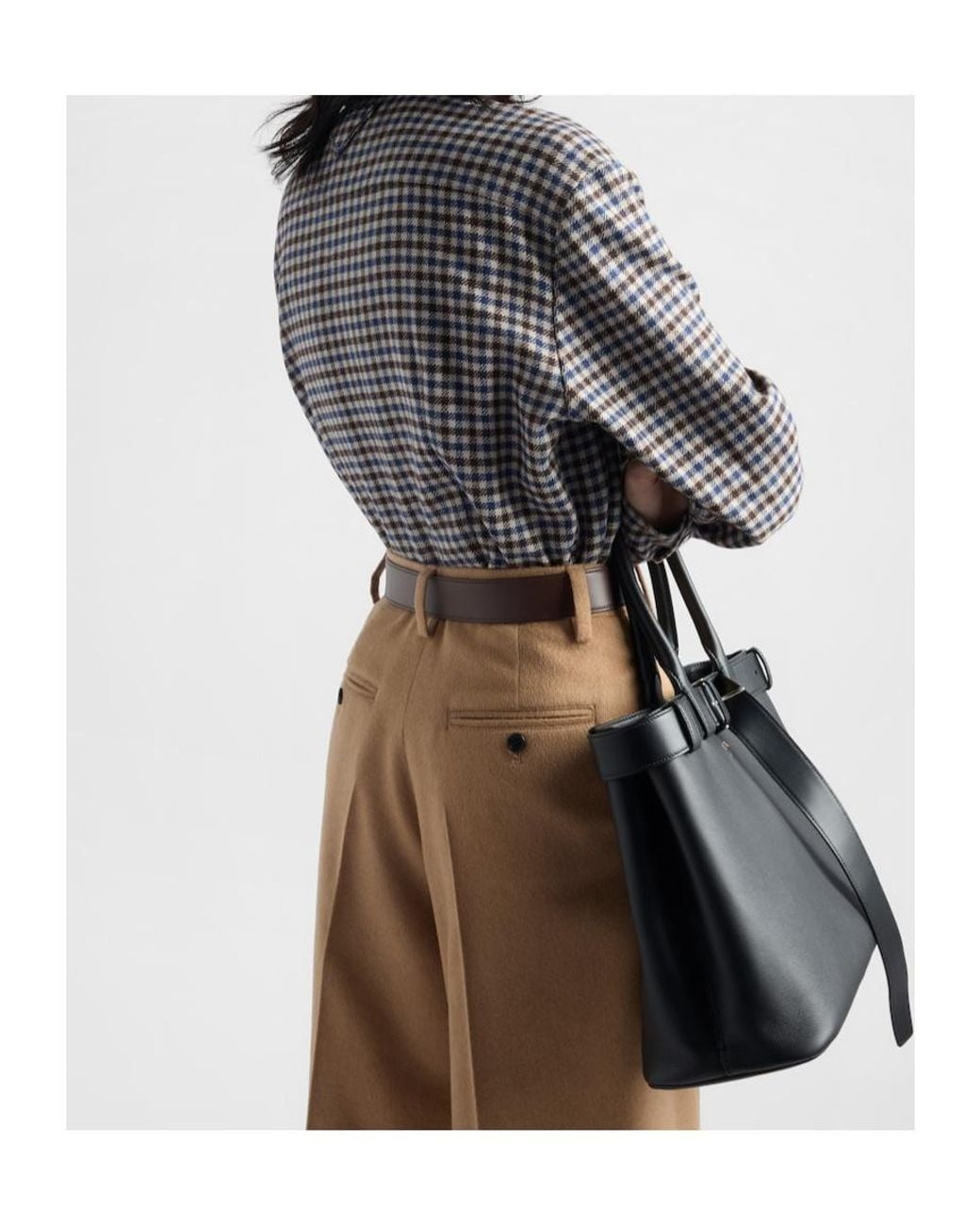 Prada Brown Button-Up Checked Shirt