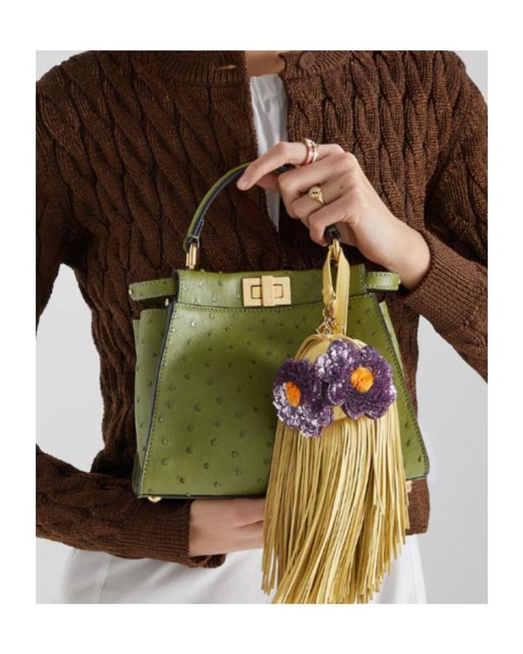 Fendi Green Peekaboo Shoulder Bag
