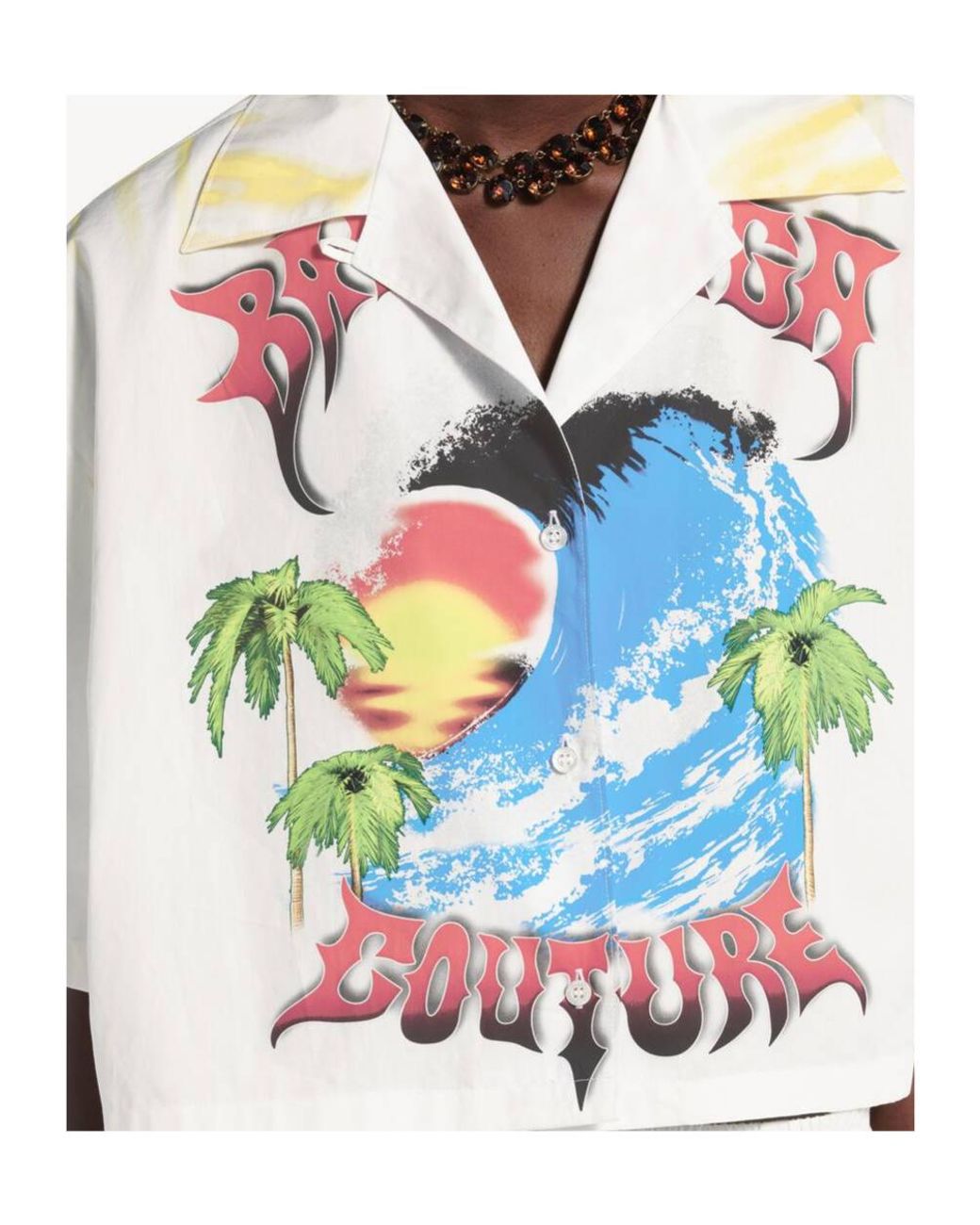 Balenciaga White Extreme Tie Dye Bowling Shirt