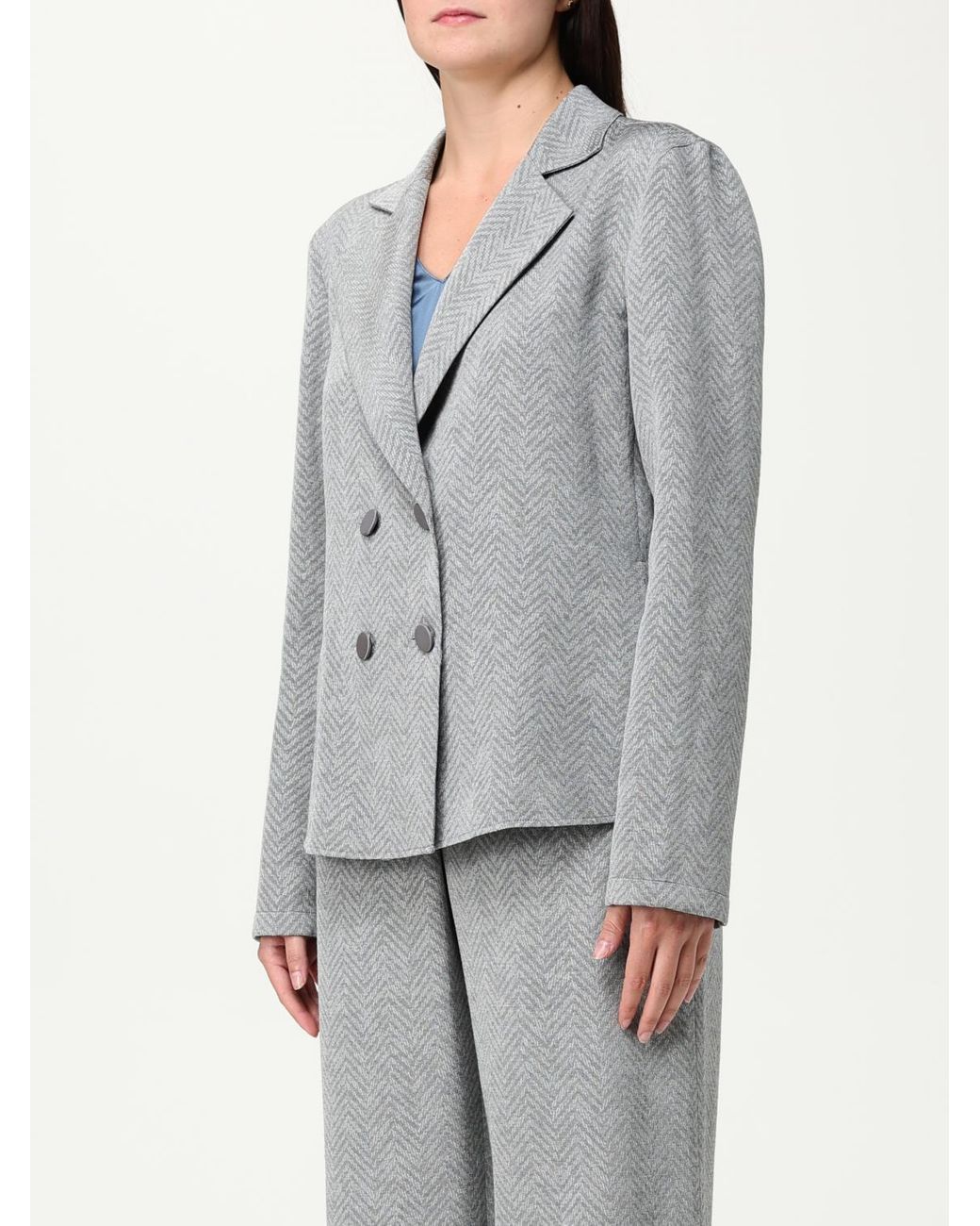 Emporio Armani Gray Double Breasted Blazer