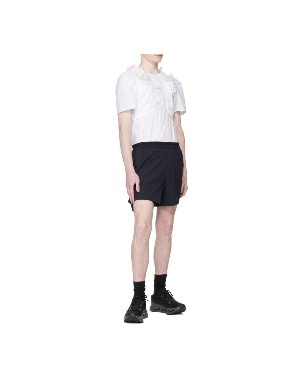 On Shoes Black Mesh Running Shoes for men