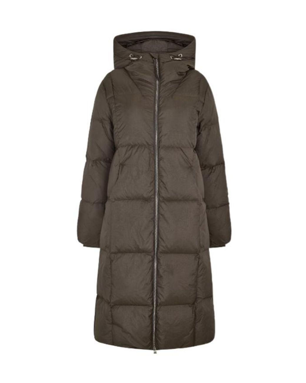 Varley Gray Long-Sleeved Long Cotton Coat