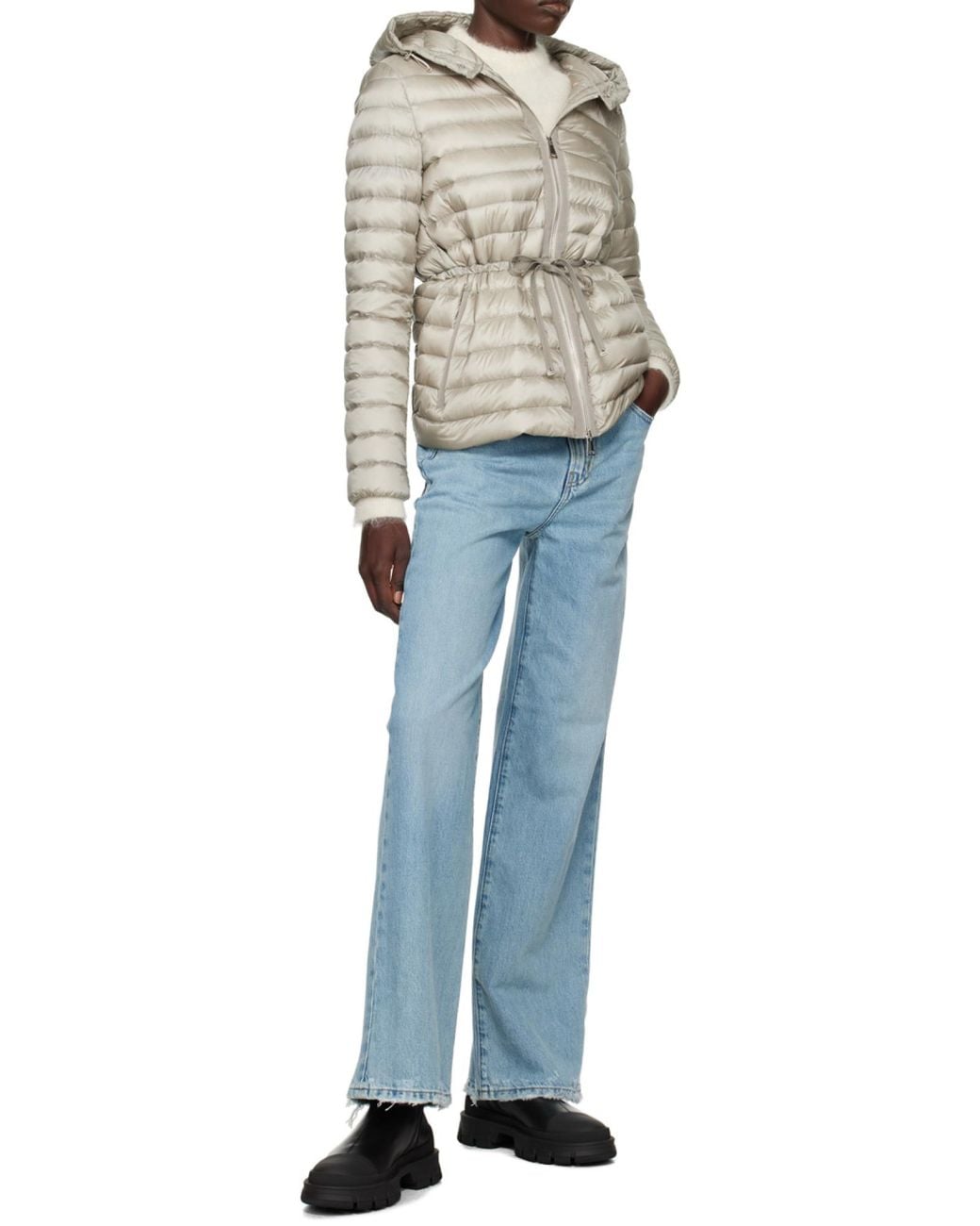 Moncler Gray Raie Short Down Jacket