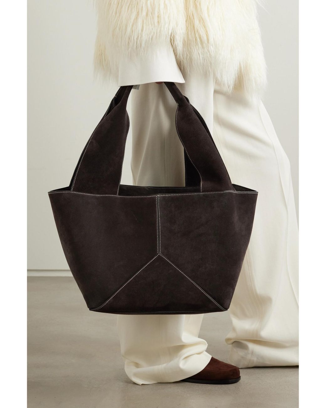 Metier Black Medium Suede Tote