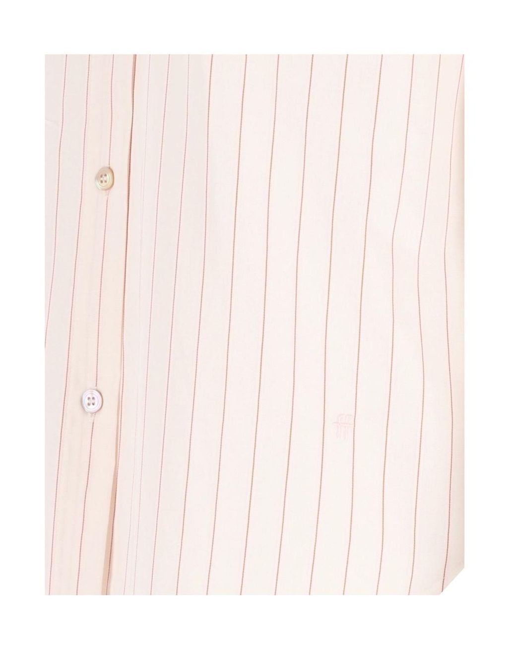 Forte_forte White Stripe Club Collar Shirt