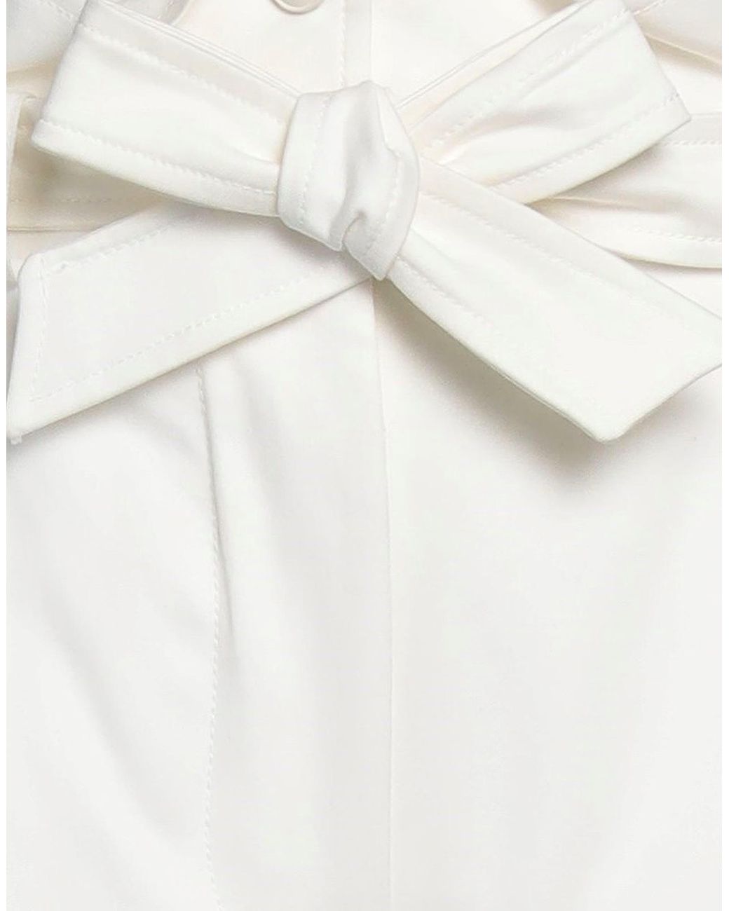 Max Mara White Solid-Color Loose Straight-Leg Pants