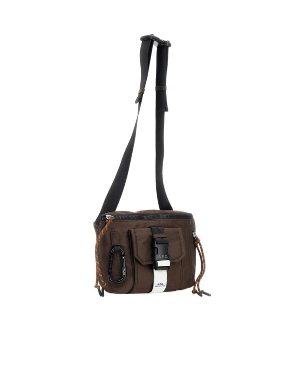 A.P.C. Brown Buckled Zip-Up Messenger Bag for men
