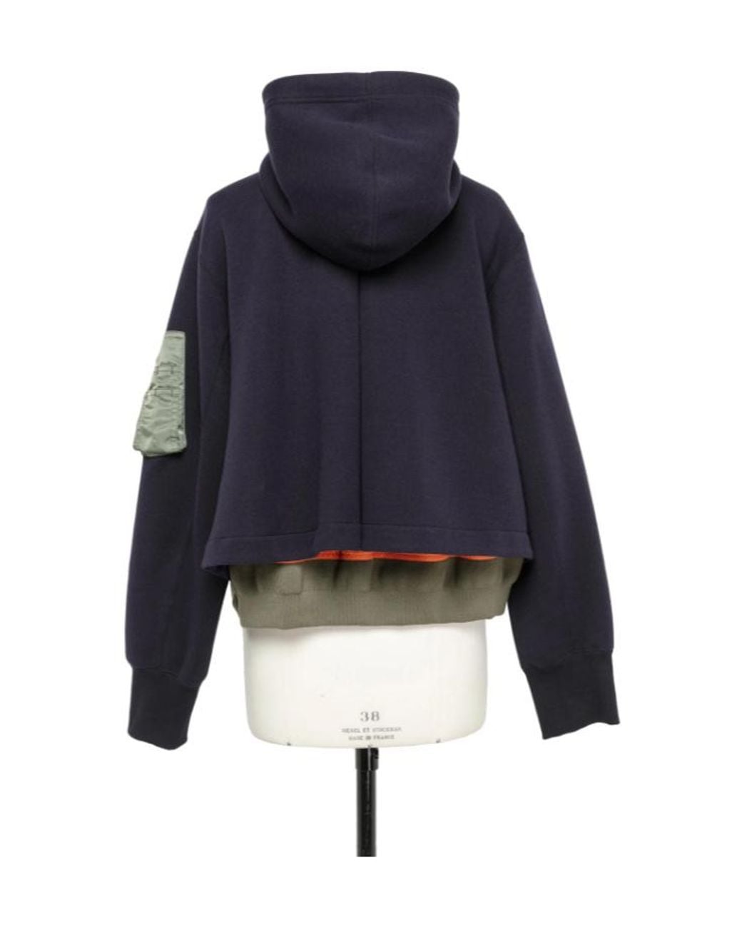Sacai Black Sponge Sweat X Nylon Twill Hoodie