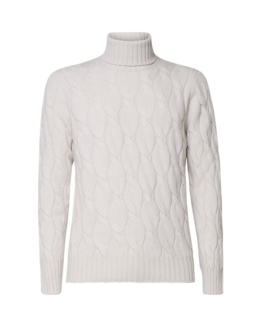 Giuliano Galiano White Braided High-Collar Knitwear for men