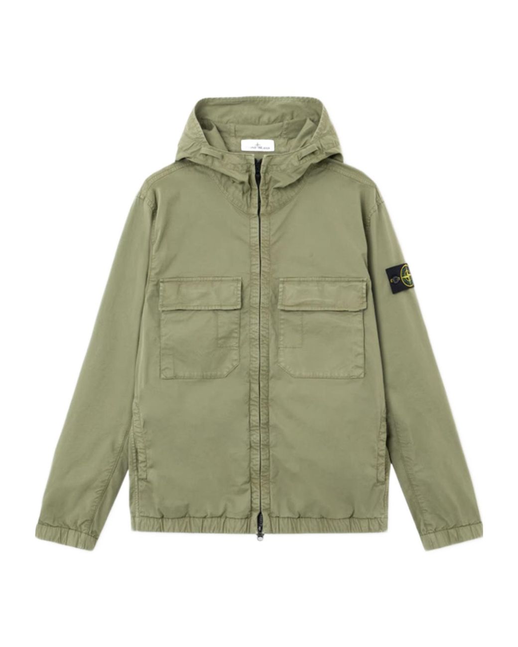 Stone Island Green Flap-Pocket Hooded Jacket for men