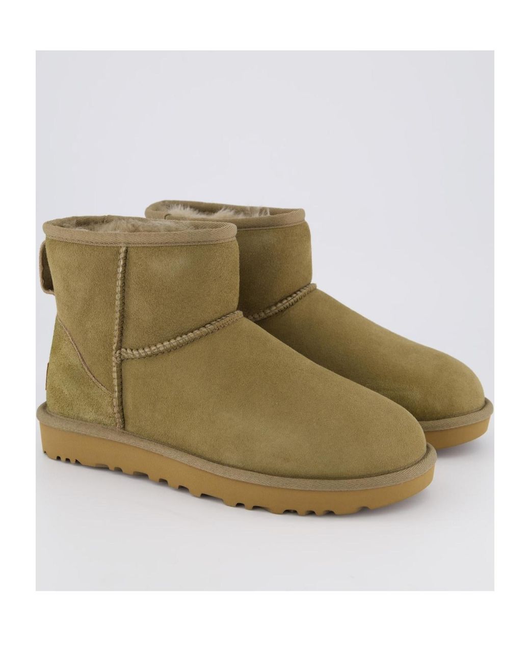 Ugg Green Classic Mini Ii Logo-Patch Ankle Boots