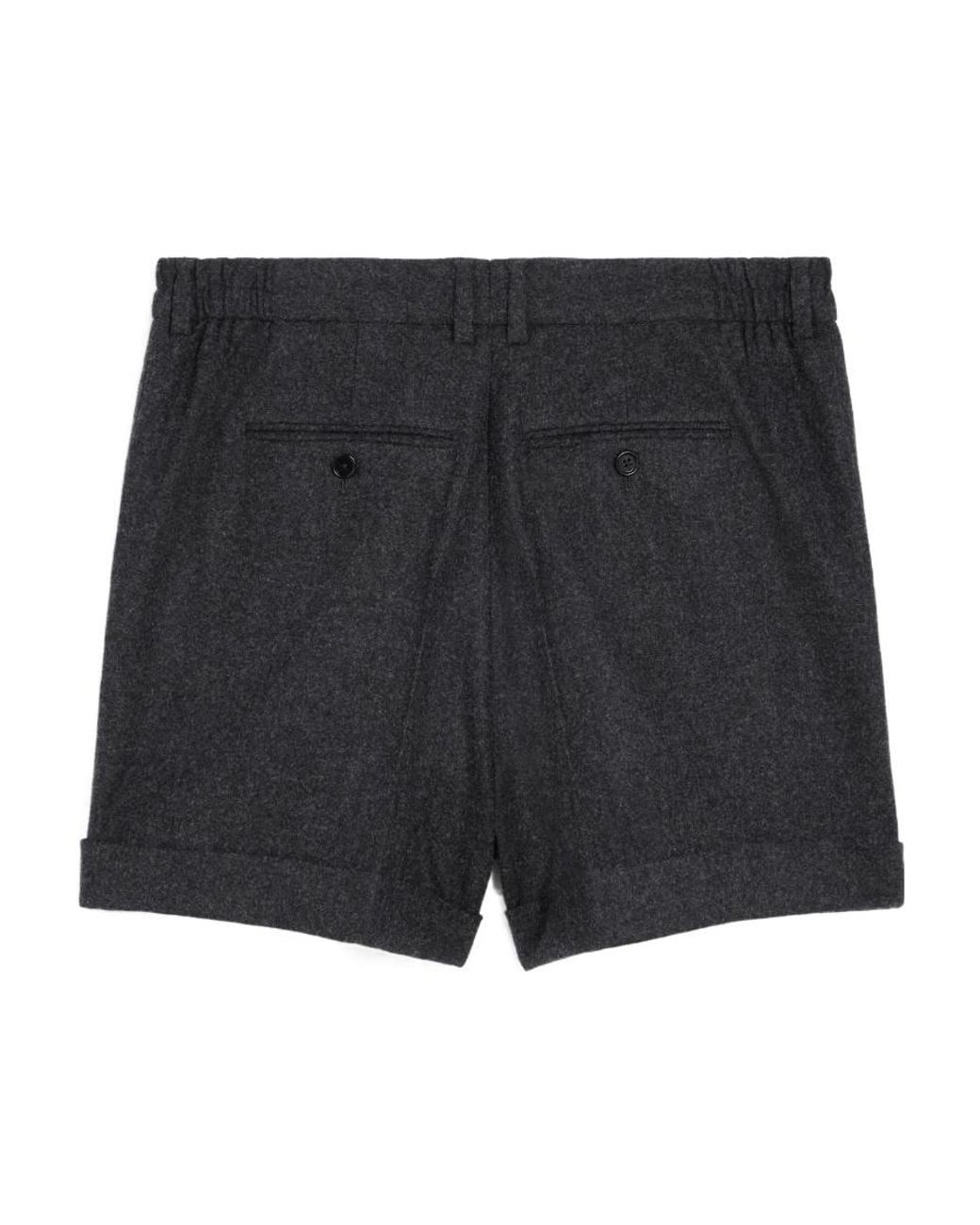 Céline Black Triple-Pleated Shorts for men
