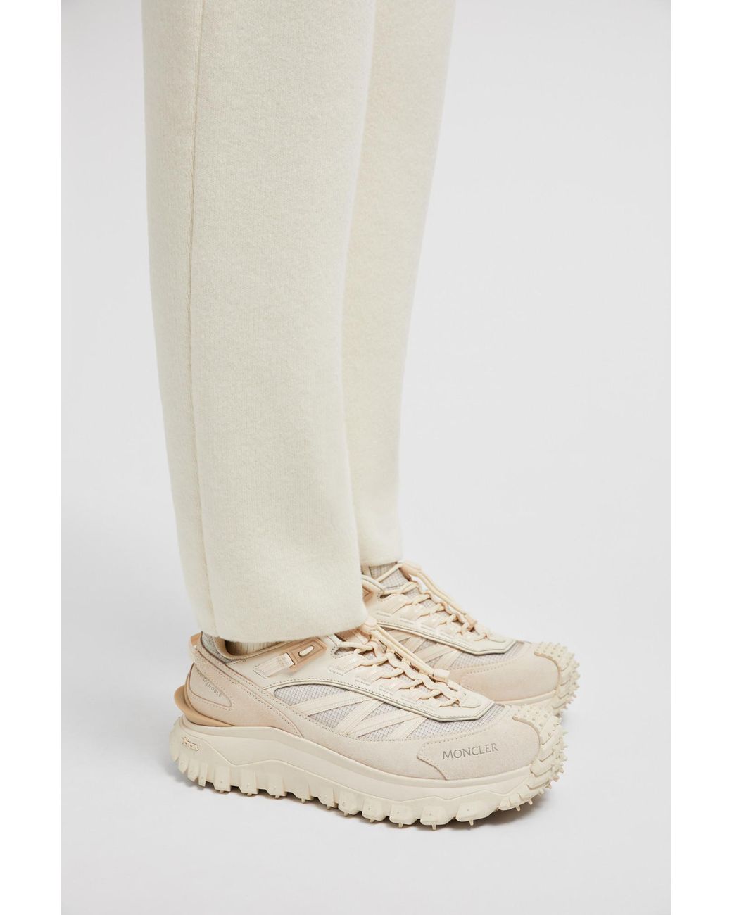 Moncler White Elastic Waist Jogging Pants