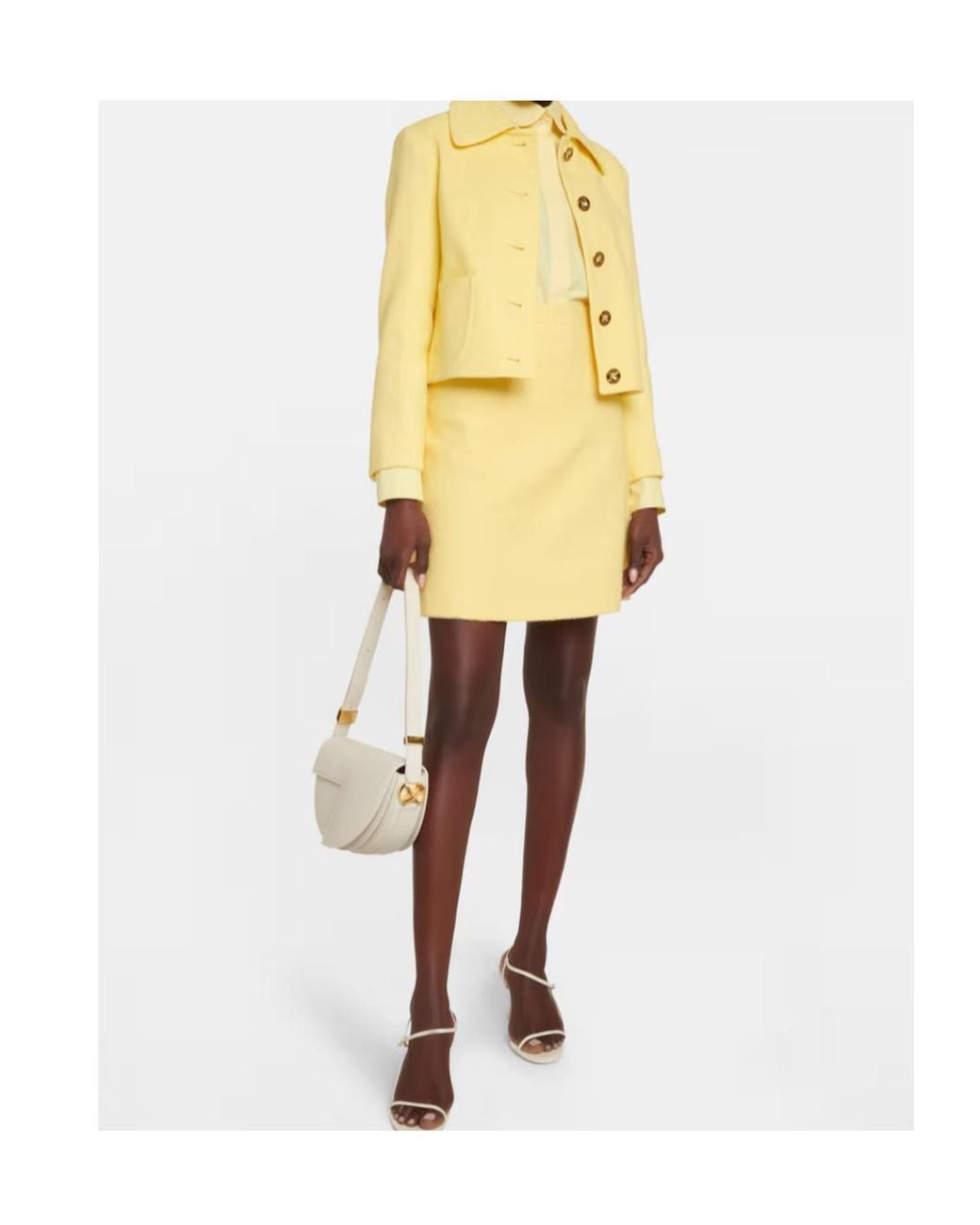 Patou Yellow Tweed Mini Skirt