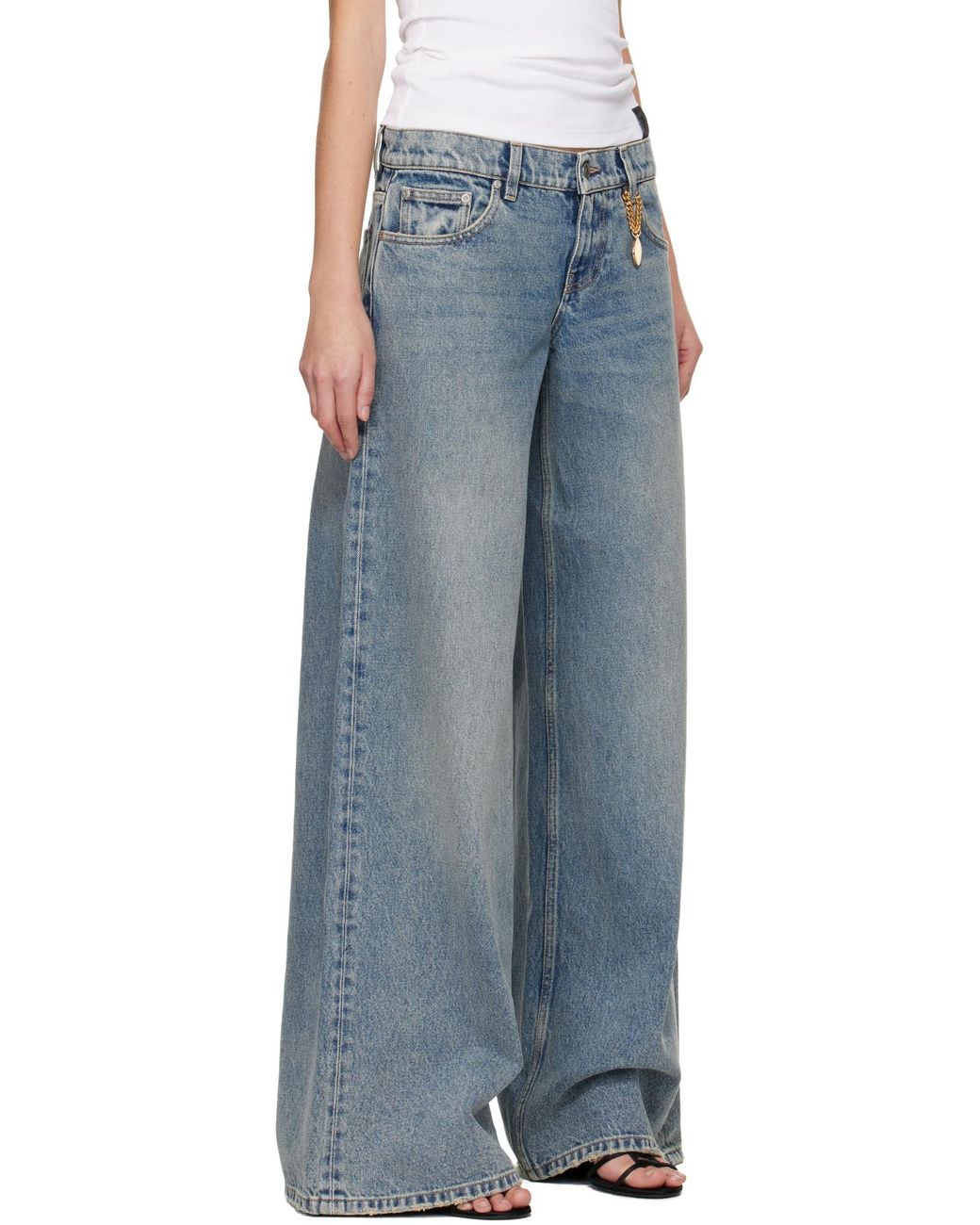 Stella McCartney Blue Vintage Wash Wide-Leg Jeans
