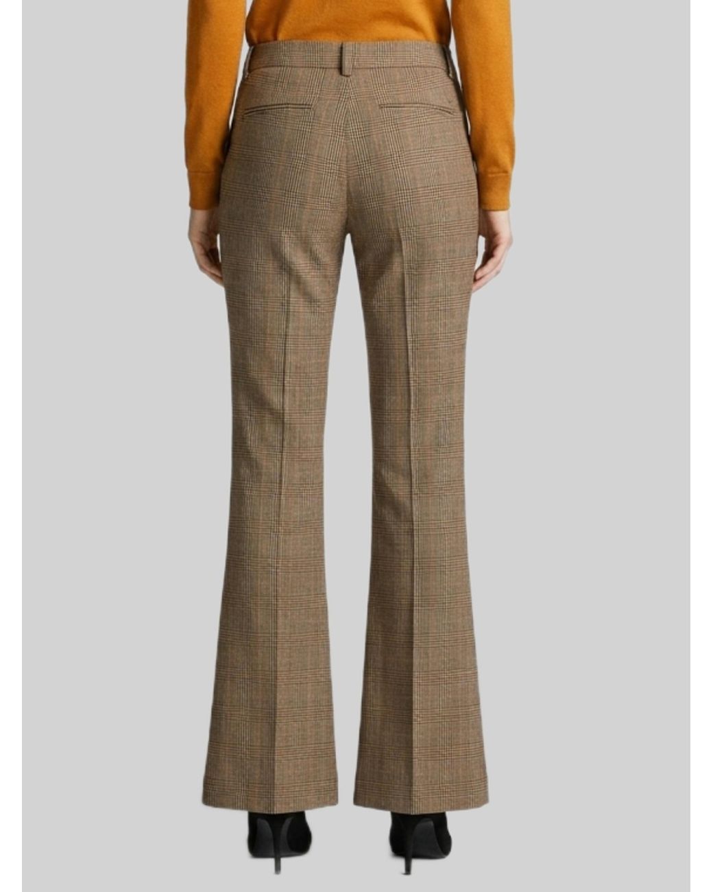 Saint Laurent Gray Prince Of Wales Flared Pants